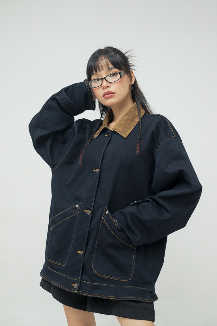 Vintage Dark Indigo Denim Jacket 